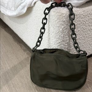 Prune Dark Green Chain Shoulder Bag